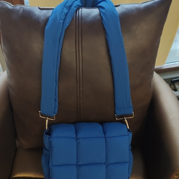 Other - Blue Quilted Men's Bag